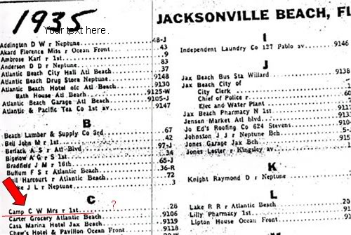 Jacksonville Beach 1938 - 1936 Directory